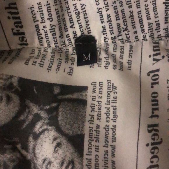 NEWSPAPER PRINT SHIRT - Picture 2 of 4